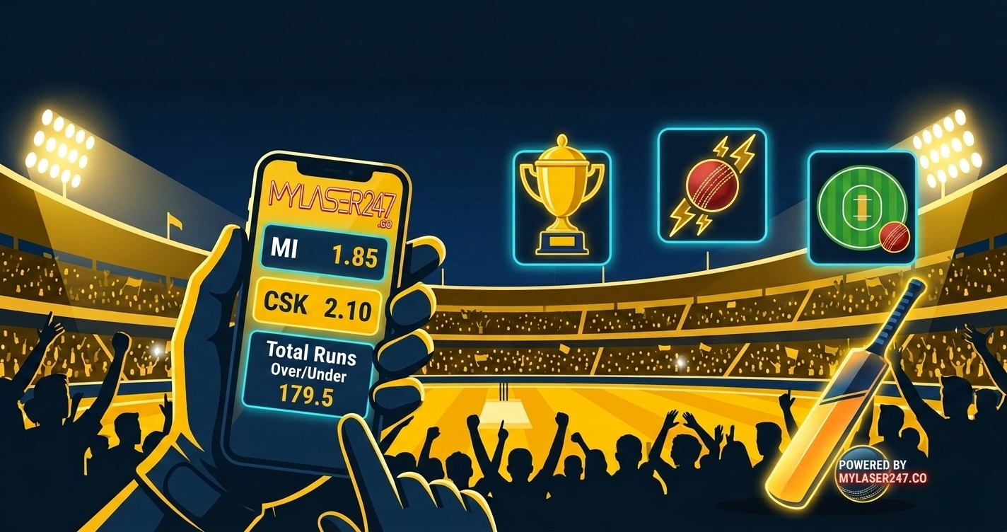 Laser247 ID cricket betting markets for IPL T20 and ODI matches in India